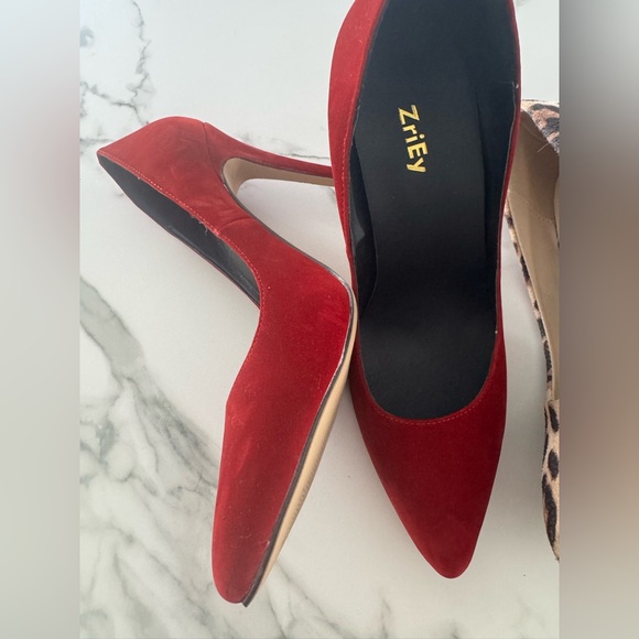Women’s High Heel LOT (3) Red and Leopard Print Stiletto - Picture 2 of 5